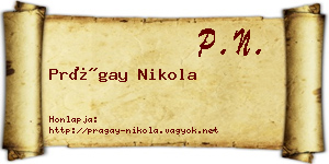 Prágay Nikola névjegykártya